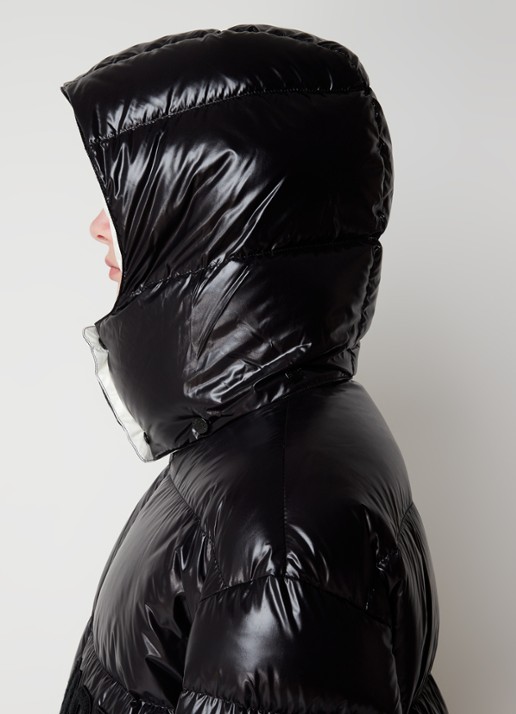 Moncler Abbaye puffer jack met donsvulling en logoborduring - detail 5 zwart