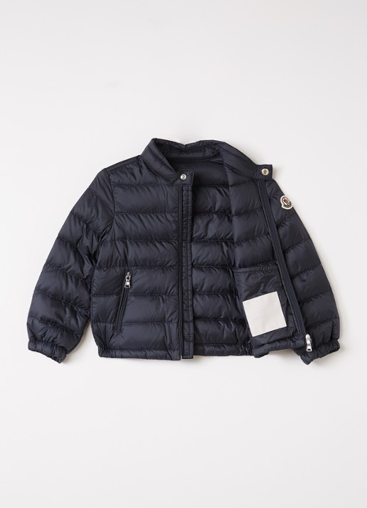 Moncler Acorus gewatteerd jack met donsvulling en logo - voorkant 2 donkerblauw
