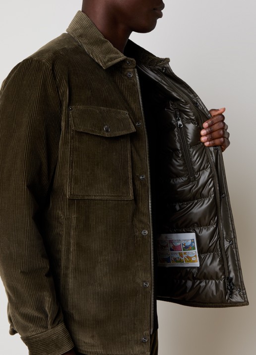 Moncler Ambroisie gewatteerd jack van corduroy met donsvulling - detail 2 bronsgroen