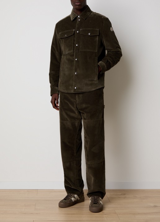 Moncler Ambroisie gewatteerd jack van corduroy met donsvulling - voorkant 5 bronsgroen