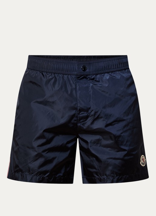 Moncler Archivio zwemshorts met logo en steekzakken - voorkant 4 donkerblauw