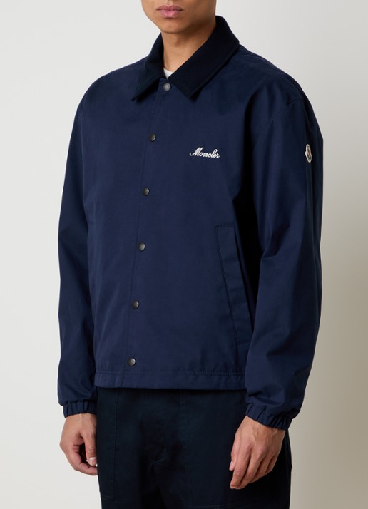 Moncler Arinell jack met logo en steekzakken - detail 4 donkerblauw