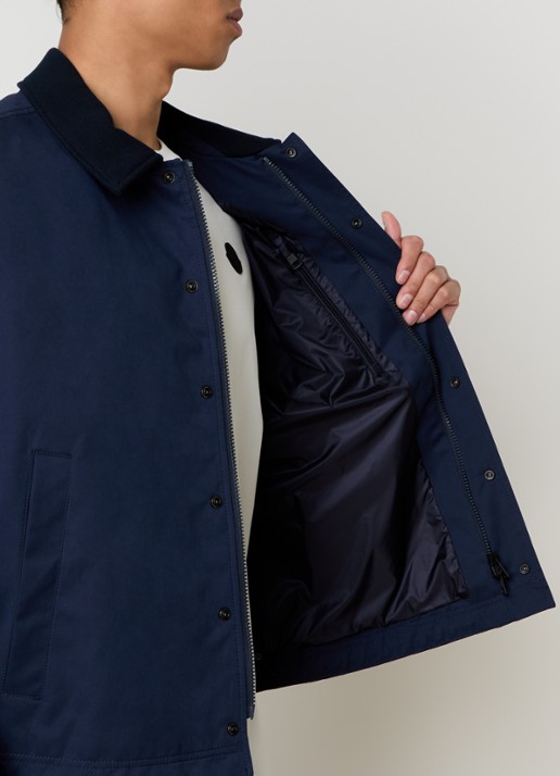 Moncler Arinell jack met logo en steekzakken - detail 5 donkerblauw