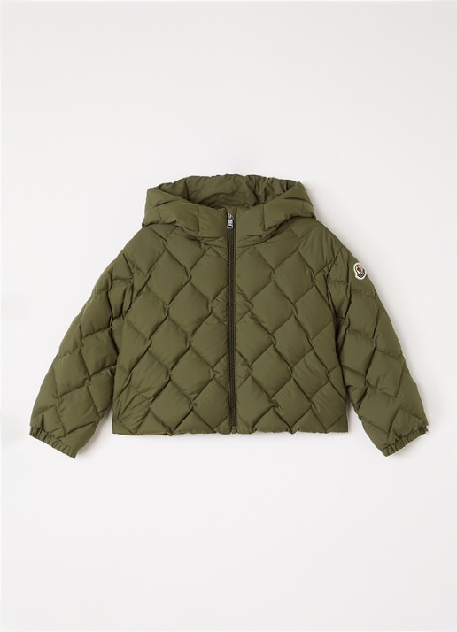 Moncler Ava pufferjack met donsvulling - voorkant 2 groen