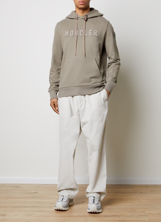 Moncler Baby loose fit pantalon van corduroy - voorkant 3 gebroken wit