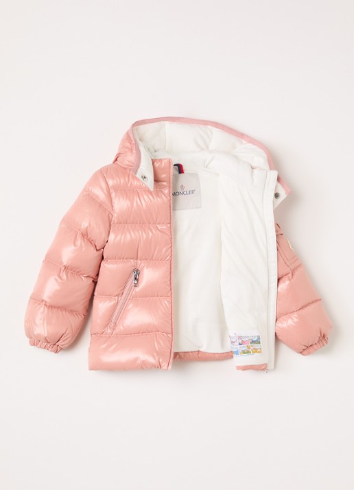 Moncler Bady puffer jack met donsvulling - voorkant 3 oudroze
