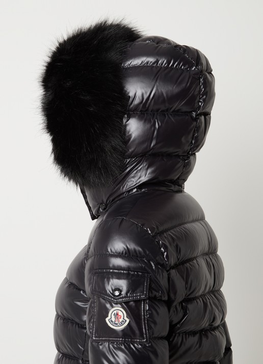 Moncler Badyf puffer jack met donsvulling en afneembare imitatiebontkraag - detail 3 zwart