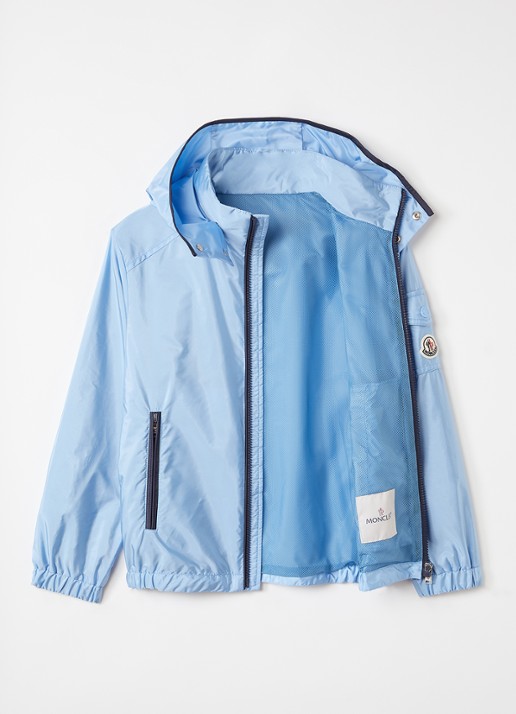 Moncler Banu regenjack met afneembare capuchon - voorkant 3 blauw