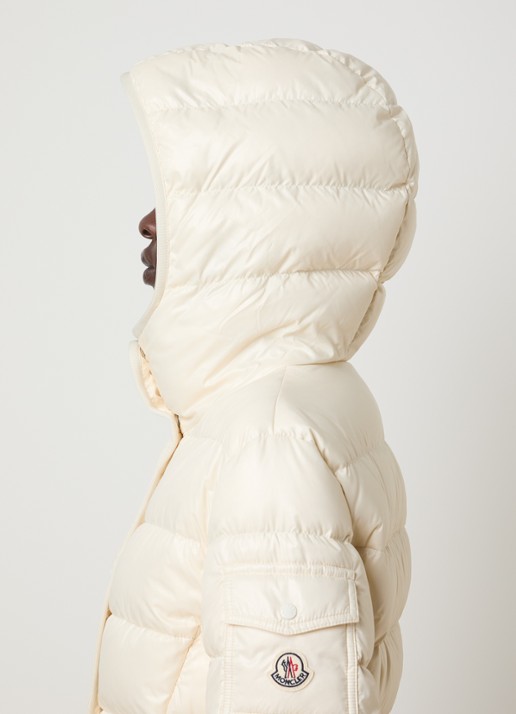 Moncler Barante gewatteerd jack met donsvulling en capuchon - detail 2 creme