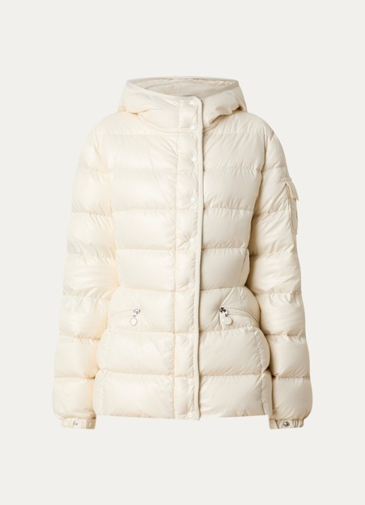 Moncler Barante gewatteerd jack met donsvulling en capuchon - voorkant 5 creme