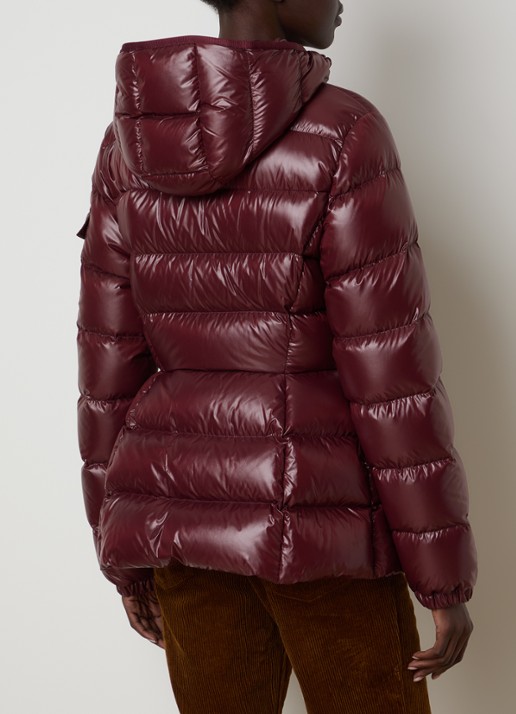 Moncler Barante gewatteerd jack met donsvulling en capuchon - achterkant 6 bordeauxrood