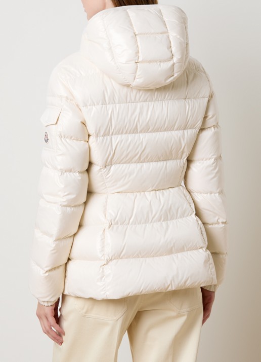 Moncler Barante gewatteerde jas met donsvulling en capuchon - achterkant 6 gebroken wit
