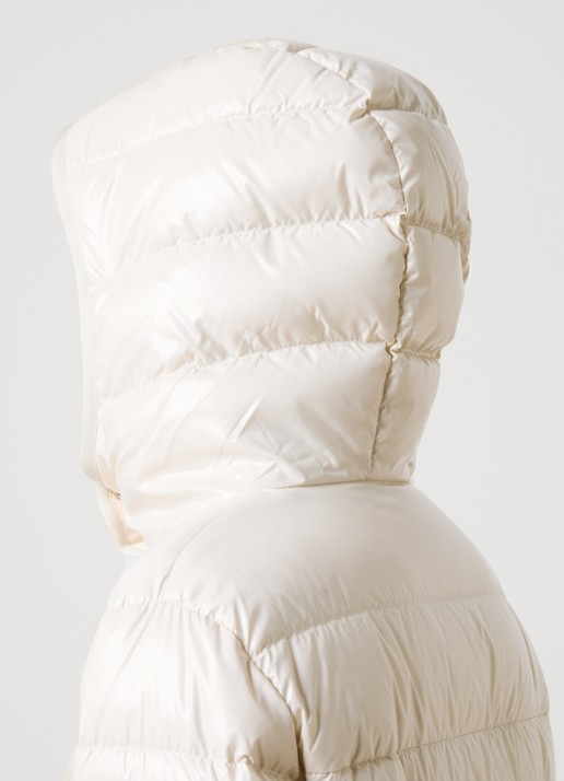 Moncler Barante gewatteerde jas met donsvulling en capuchon - detail 3 gebroken wit