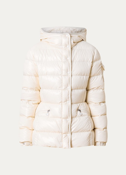 Moncler Barante gewatteerde jas met donsvulling en capuchon - voorkant 4 gebroken wit