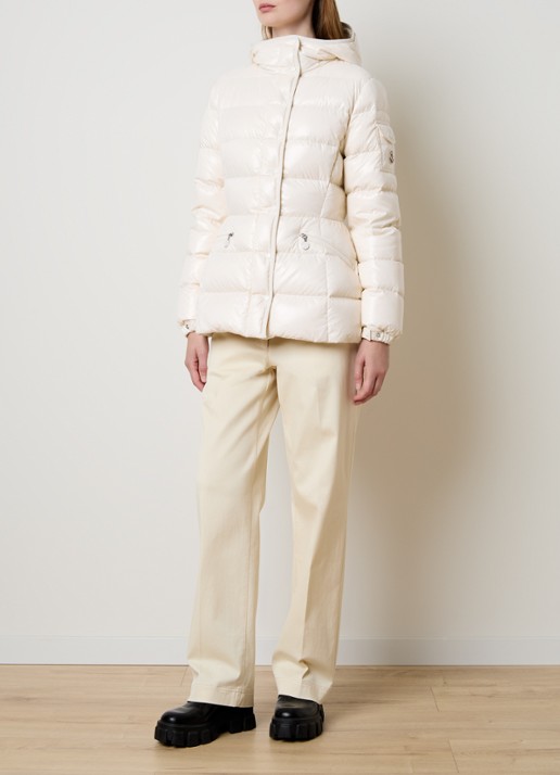 Moncler Barante gewatteerde jas met donsvulling en capuchon - voorkant 5 gebroken wit
