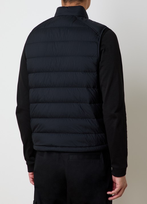 Moncler Barthe gewatteerde bodywarmer met donsvulling en logo - achterkant zwart