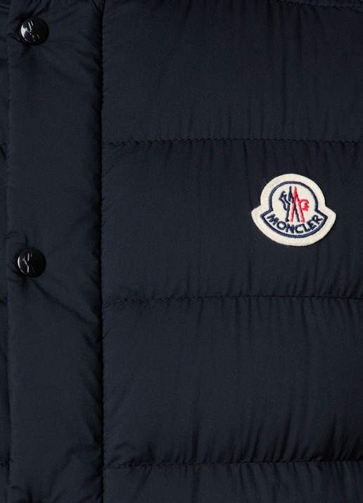 Moncler Barthe gewatteerde bodywarmer met donsvulling en logo - detail 6 zwart