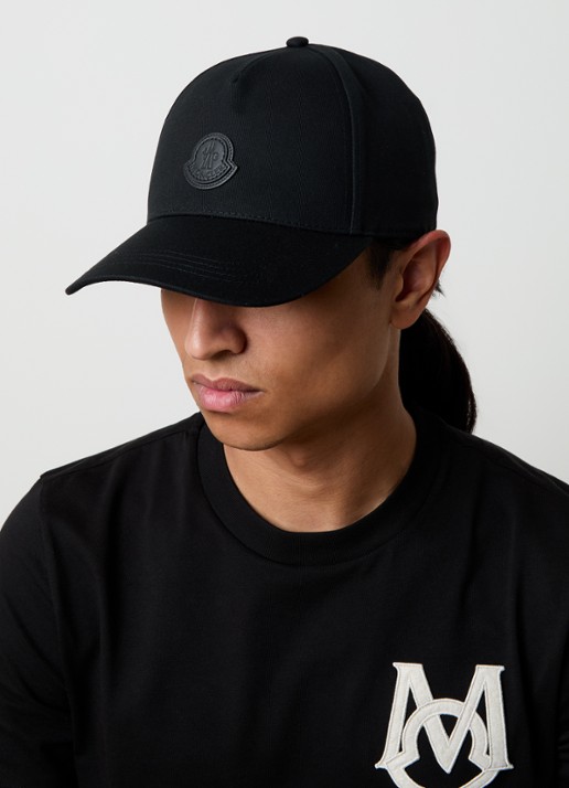 Moncler Baseball pet met logo - voorkant 2 zwart
