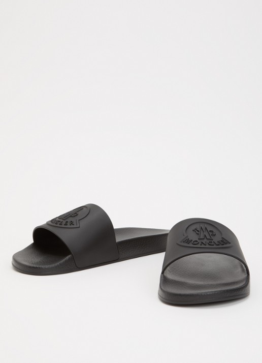 Moncler Basile slipper met logo - detail 3 zwart