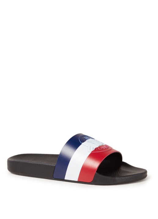 Moncler Basile slipper met logo - voorkant zwart