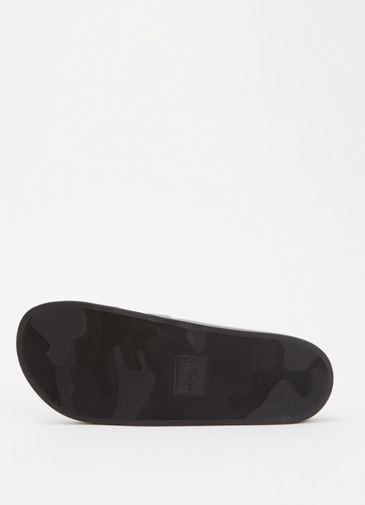 Moncler Basile slipper met streepprint en logo - detail 6 zwart