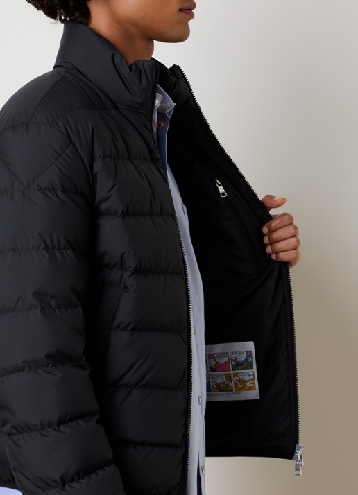 Moncler Baudinet puffer jack met donsvulling en logo - detail 2 zwart