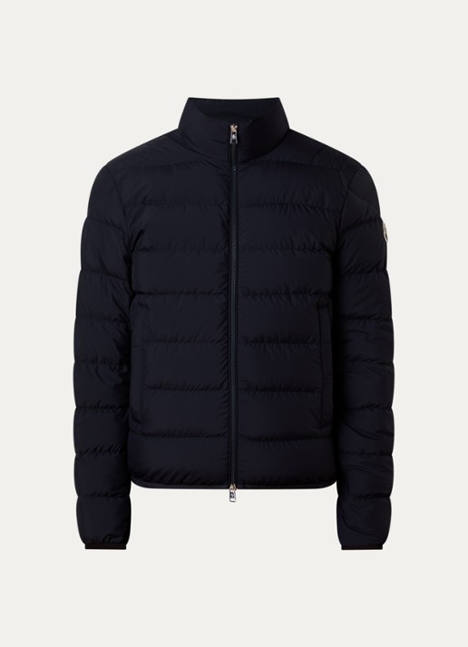 Moncler Baudinet puffer jack met donsvulling en logo - voorkant 2 donkerblauw