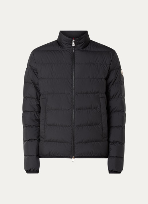 Moncler Baudinet puffer jack met donsvulling en steekzakken - voorkant zwart