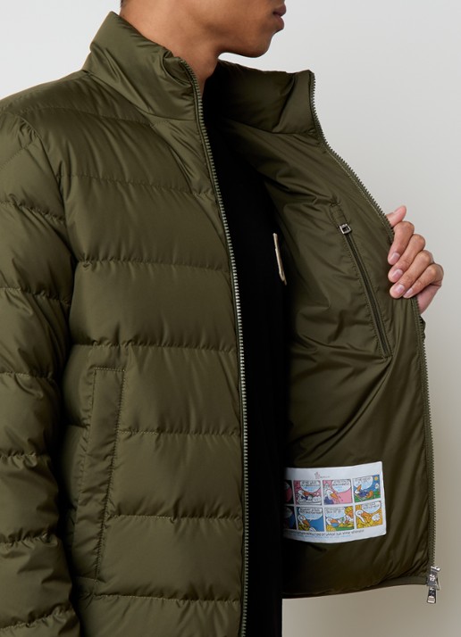 Moncler Baudinet puffer jack met donsvulling en steekzakken - detail 5 mosgroen
