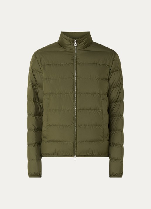 Moncler Baudinet puffer jack met donsvulling en steekzakken - voorkant mosgroen