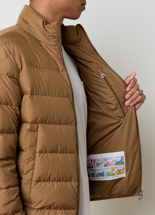Moncler Baudinet puffer jack met donsvulling en steekzakken - detail 4 zand