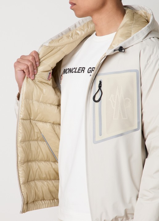 Moncler Bergun reversible gewatteerd jack borst- en steekzakken - detail 6 beige