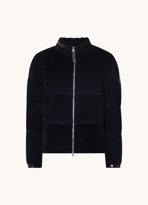 Moncler Besbre puffer jack van corduroy met donsvulling - voorkant 2 donkerblauw