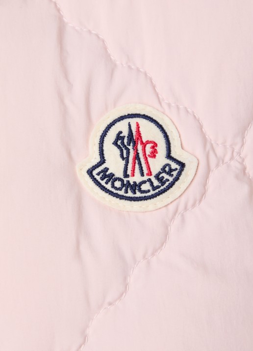 Moncler Biosis gewatteerde bodywarmer met donsvulling - detail 4 lichtroze