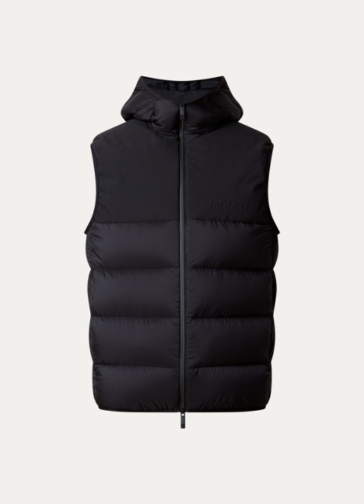 Moncler Bresse gewatteerde bodywarmer met donsvulling en capuchon