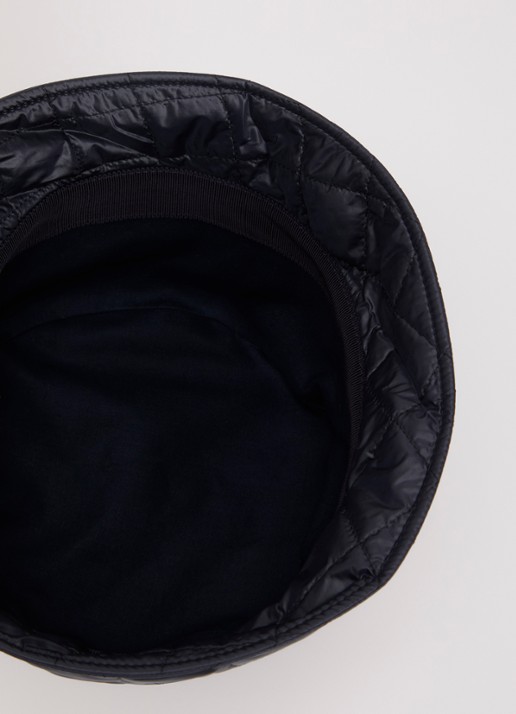 Moncler Bucket hoed met logo en quilt patroon - detail 3 donkerblauw