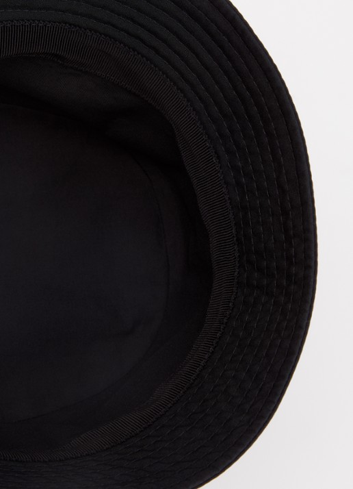 Moncler Bucket hoed met logoborduring - detail zwart