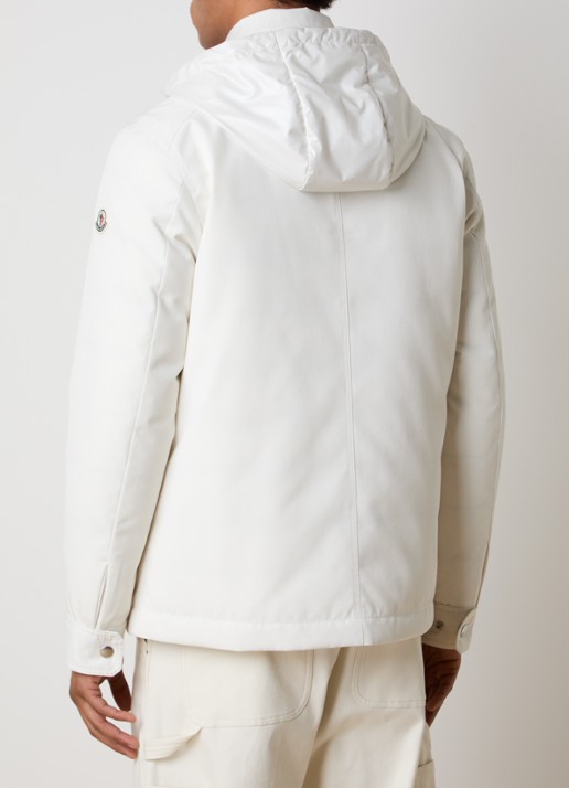Moncler Buffaure gewatteerd jack met afneembare capuchon - achterkant 3 gebroken wit