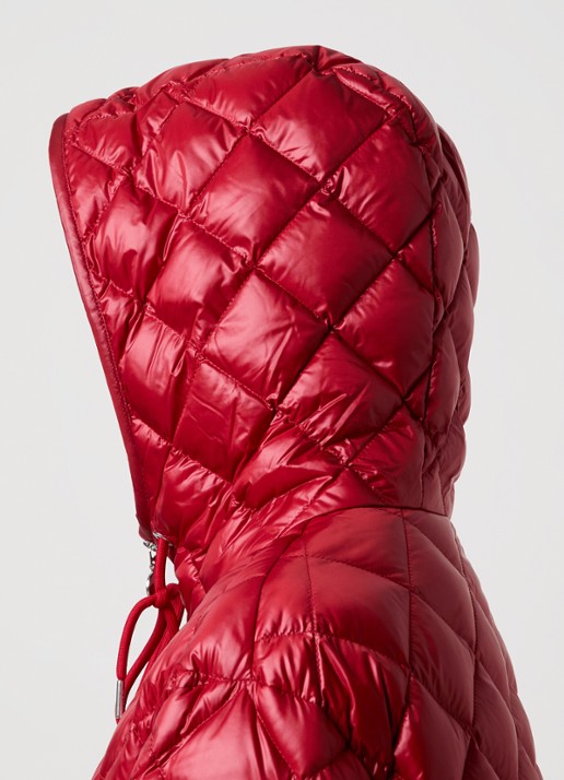 Moncler Camicia gewatteerde jas met donsvulling en quilt patroon - detail 6 kersenrood