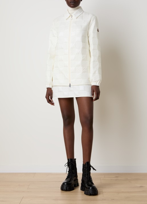 Moncler Camicia jack met ruitdessin - voorkant 2 beige