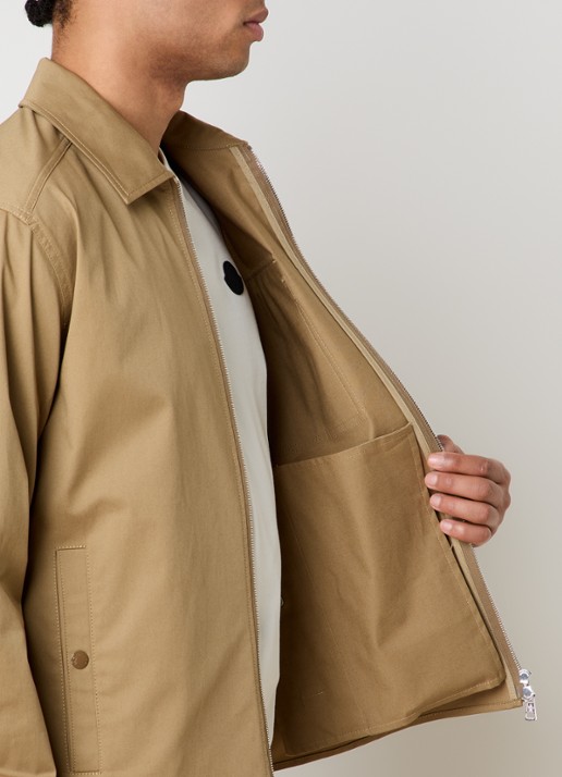 Moncler Camicia overshirt met borstzak - detail 5 cognac