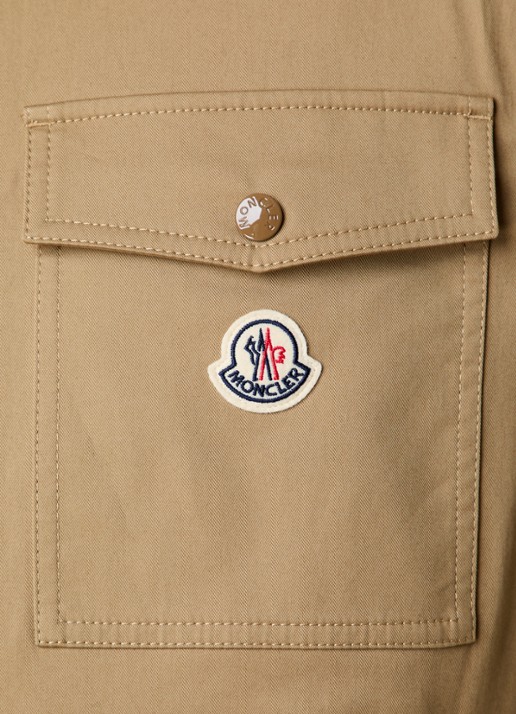 Moncler Camicia overshirt met borstzak - detail 6 cognac