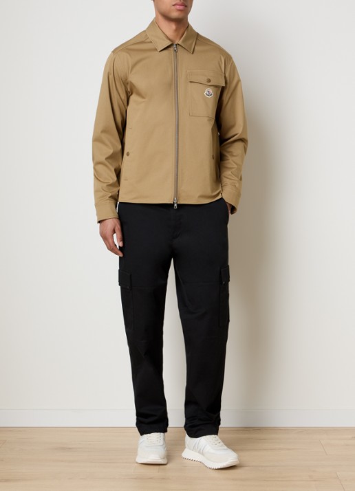 Moncler Camicia overshirt met borstzak - voorkant 3 cognac