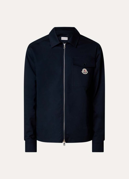 Moncler Camicia overshirt met borstzak - voorkant 4 donkerblauw