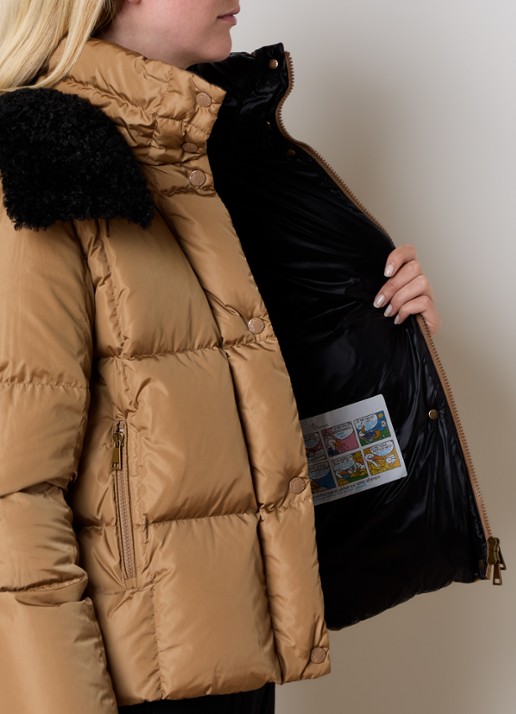 Moncler Castelnou puffer jack met afneembare capuchon - detail 4 camel