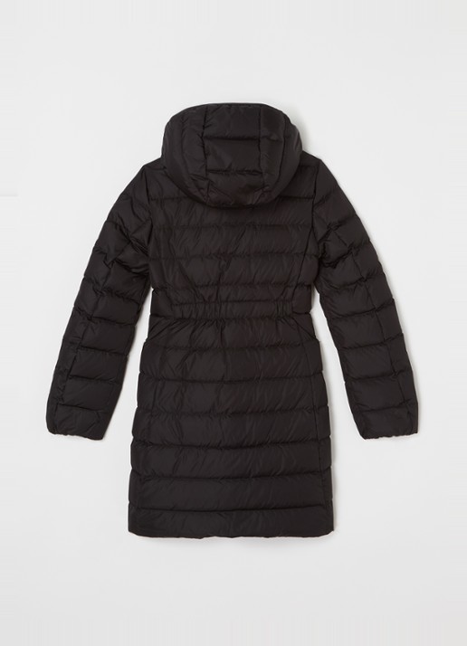 Moncler Charpal gewatteerde jas met donsvulling en afneembare capuchon - achterkant zwart