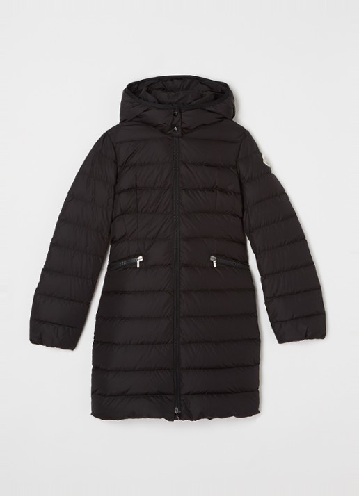 Moncler Charpal gewatteerde jas met donsvulling en afneembare capuchon - voorkant 2 zwart