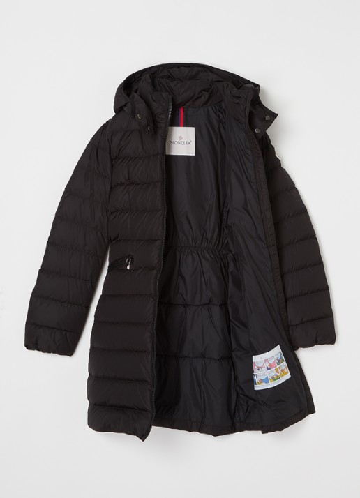 Moncler Charpal gewatteerde jas met donsvulling en afneembare capuchon - voorkant 3 zwart