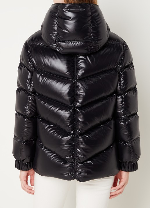 Moncler Clair puffer jack met donsvulling en steekzakken  - achterkant zwart