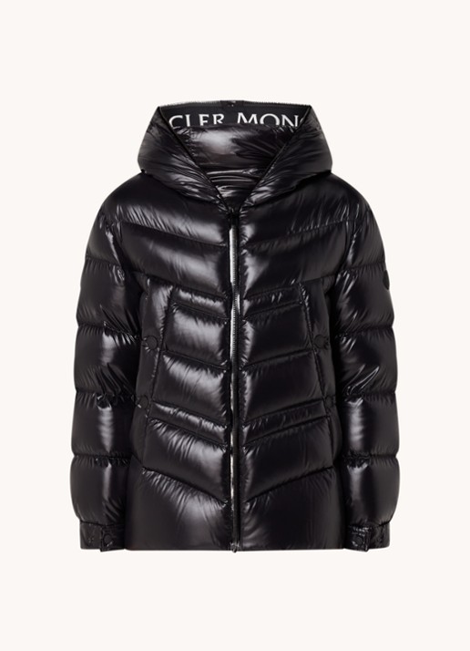 Moncler Clair puffer jack met donsvulling en steekzakken  - voorkant 2 zwart